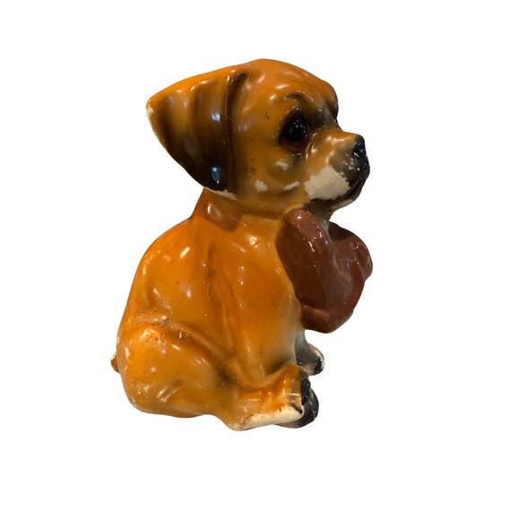 Vintage Ceramic Puppy Figurine Holding Shoe - Picture 6 of 13